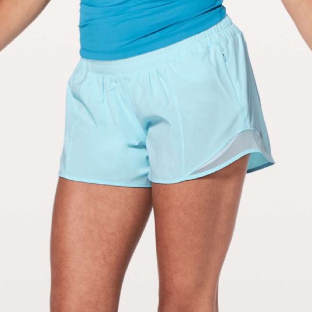 Lululemon | hotty hot shorts II size 2 tall 4” light blue